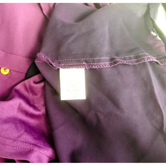 db established 1962 Purple Ombré Chiffon Blouse With Tank Roll Tab Sleeves 3X - Picture 8 of 12